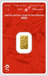 Argor Heraeus  1 g zlatý slitek rok draka 2024
