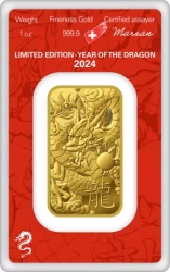 Argor-Heraeus 1oz zlatý slitek  Rok draka 2024