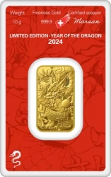  Argor-Heraeus zlatý slitek 10 g  Rok draka | 2024