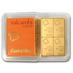 Valcambi Combi bar zlatý slitek  10x1/10 oz